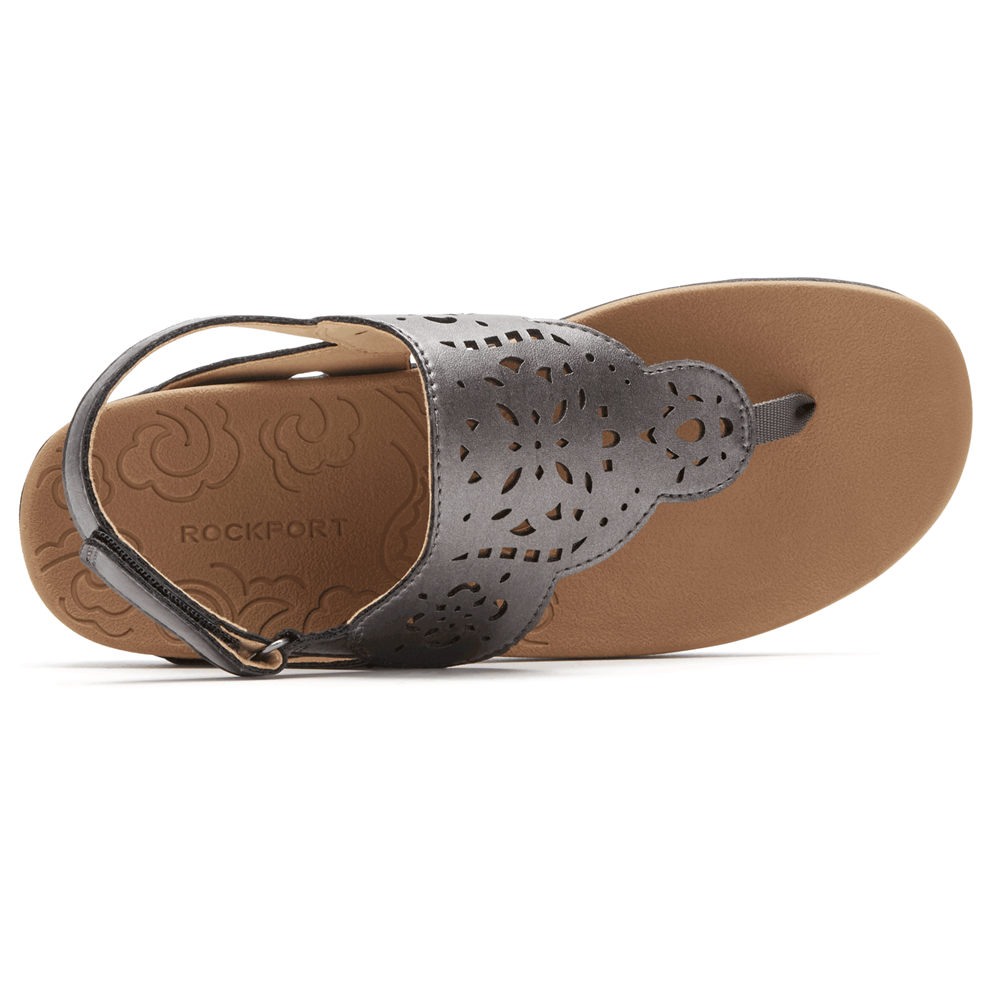 Rockport Sandaler Dame Grå - Ridge Circle Cutout Thong - JDXO73051